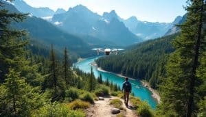 découvrez le mavic mini et son mode follow me, qui vous permet de capturer des prises de vue automatiques époustouflantes tout en vous concentrant sur vos aventures. parfait pour les passionnés de photographie aérienne !