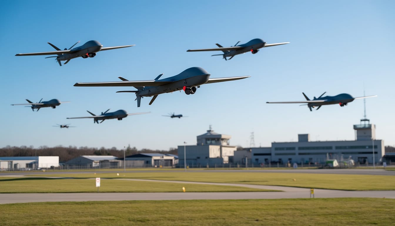 dans la marne, la sécurité est renforcée après la détection répétée de drones sur une base militaire. découvrez les mesures de vigilance accrues et les enjeux liés à cette surveillance aérienne non autorisée.