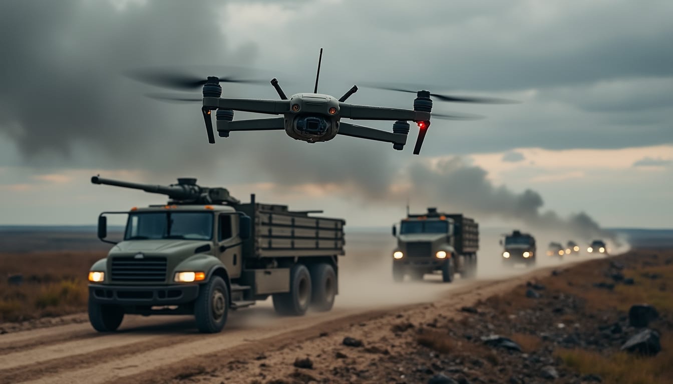 découvrez comment un drone ukrainien a réussi à intercepter un convoi russe, provoquant confusion et panique parmi les soldats. un événement marquant du conflit qui illustre l’impact des nouvelles technologies sur le champ de bataille.