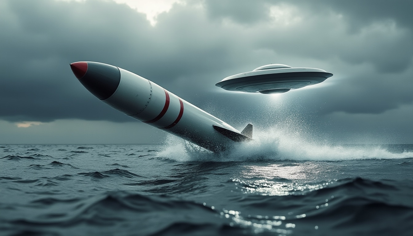 découvrez la vidéo confidentielle présentée au congrÚs américain montrant un missile rebondir sur un ovni. analysez cette séquence inédite et les implications pour la recherche sur les phénomÚnes aérospatiaux non identifiés.