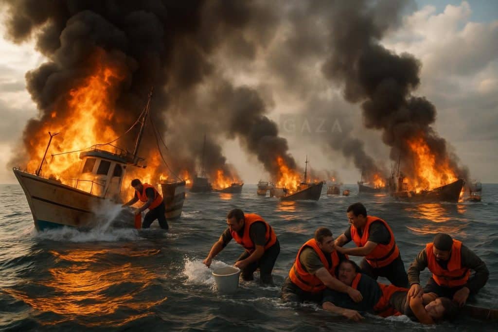 analyse approfondie des images marquantes de l'incendie à bord de la flottille pour gaza, révélant les circonstances et l'impact de cet événement dramatique.