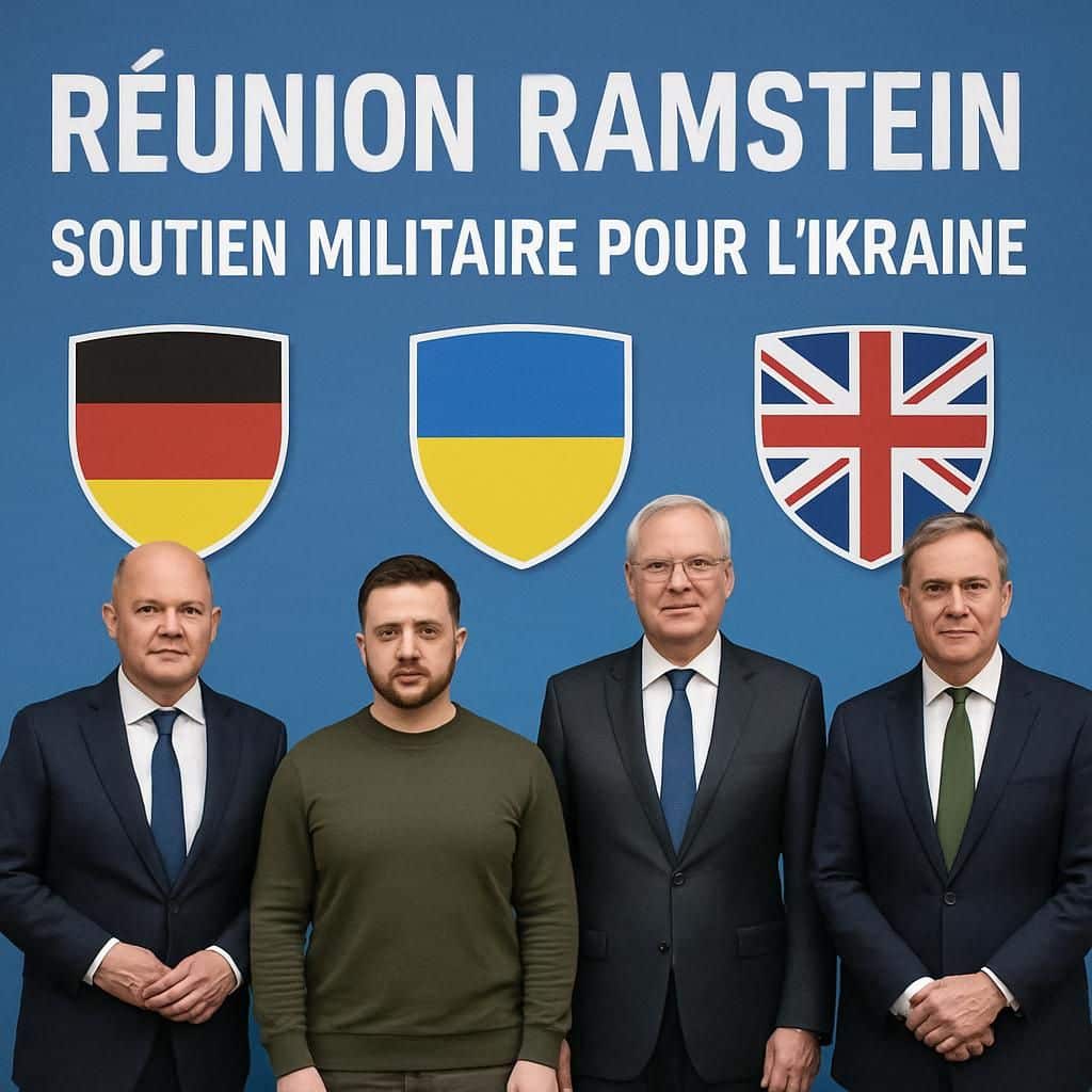 l'allemagne et le royaume-uni annoncent à ramstein une livraison conjointe de 200 000 obus et de drones, renforçant ainsi la défense de l'ukraine face aux défis actuels.