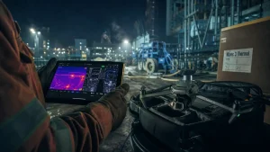 dji mavic 3 thermal : caméra thermique 640 x 512, vue de chantier nocturne
