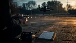 drone dji fpv en immersion 28 ms, pilote et vue FPV