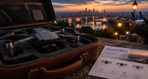 Drone dji maverick : gamme Mavic, drone caméra replié sur valise