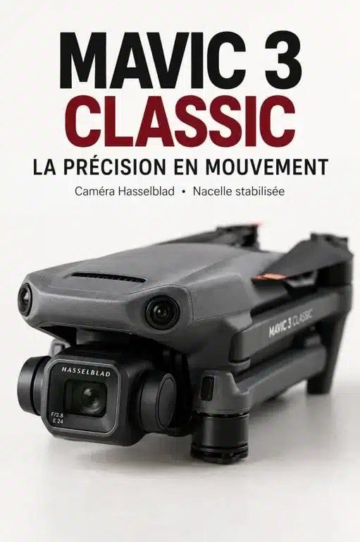 DJI Mavic 3 Classic replié avec caméra Hasselblad visible