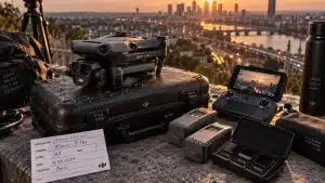 Mavic drone DJI 4/3 sur étui, kit terrain et télécommande