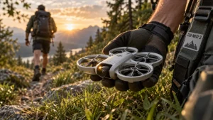 drone dji neo2 en vol, pack prêt à décoller seul